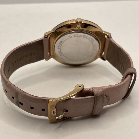 Michael Kors Pyper 112102 Women's Pink Leather Analog White Dial Watch Tx152 - Picture 9 of 10